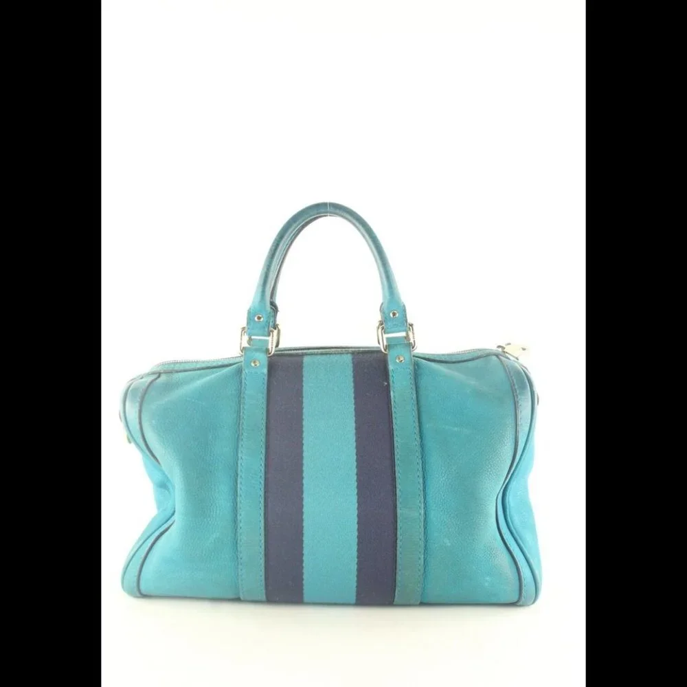 GUCCI Teal Nubuck Leather Boston Bag Joy 6GG1026K